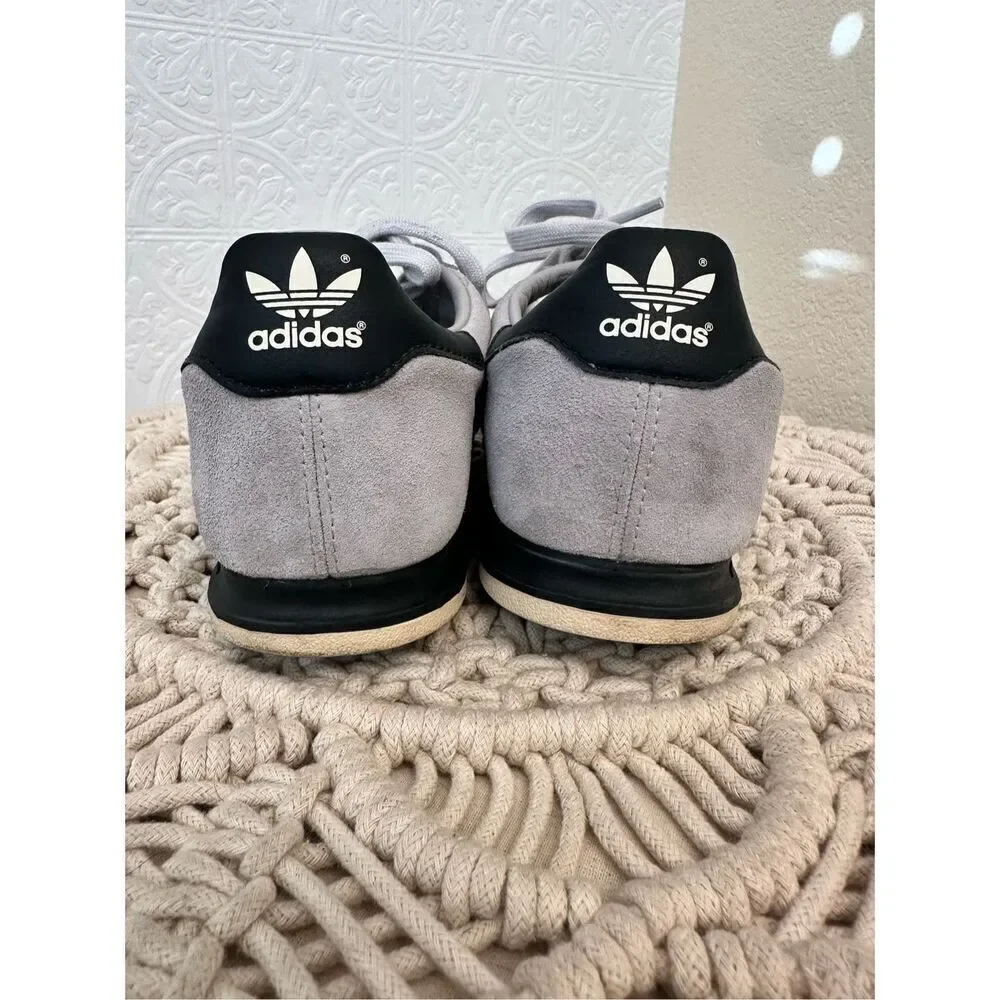 Adidas Gray Suede and Black Classic Stripe GUAM Edition Sneakers Size 6